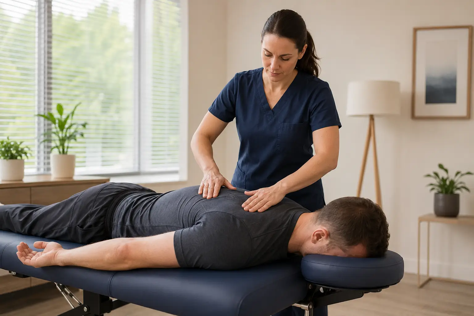 Gentle massage therapy adapted for a client with fibromyalgia and pressure sensitivity